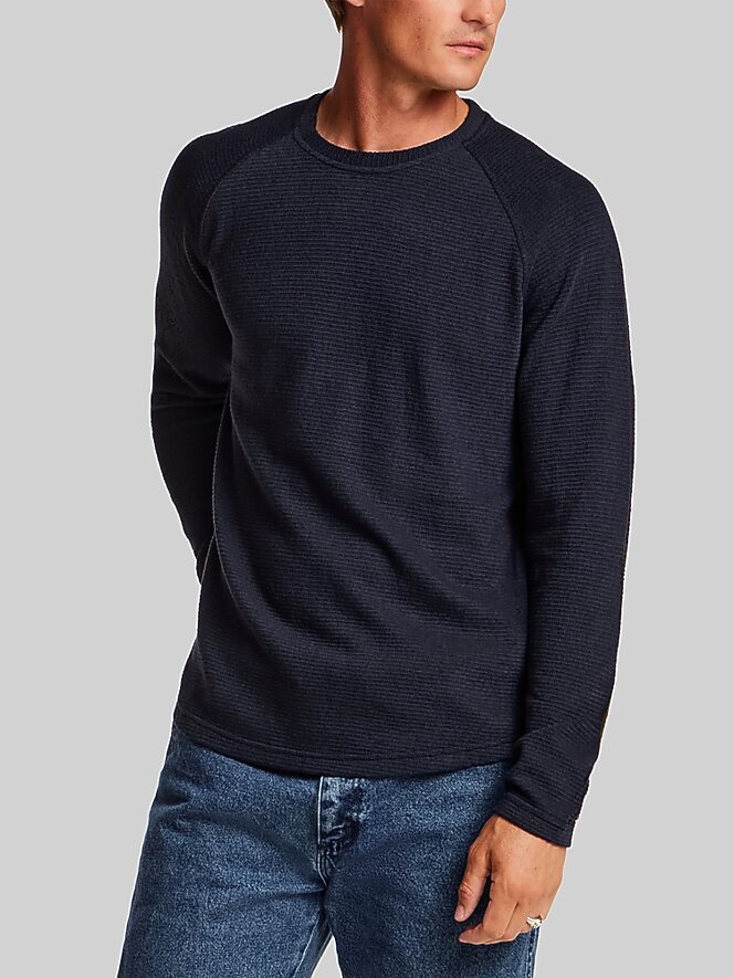 Weatherproof Vintage Horizontal Ribbed Raglan Crewneck Sweater
