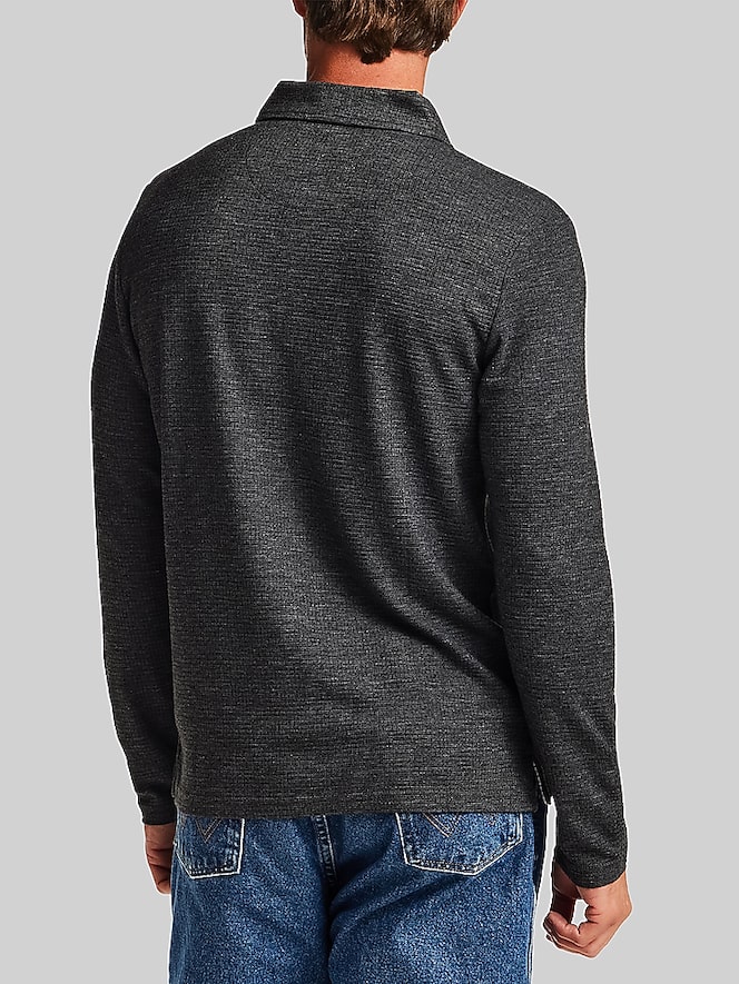 Weatherproof Vintage Regular Fit Stretch Waffle Long Sleeve Polo Shirt