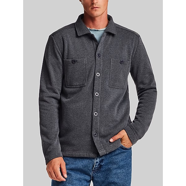 Weatherproof Vintage Men's Regular Fit Pebble Fleece Shirt Jacket Midnight Navy - Size: Medium