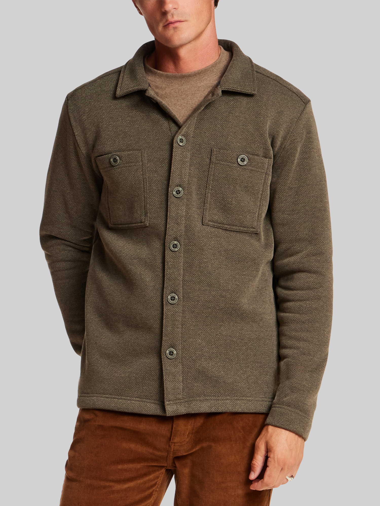 Regular Fit Pebble Fleece Shirt Jacket