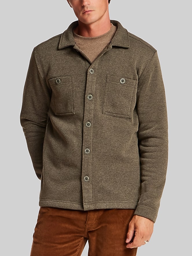 Weatherproof Vintage Regular Fit Pebble Fleece Shirt Jacket, Forest Night - Image 1 of 4