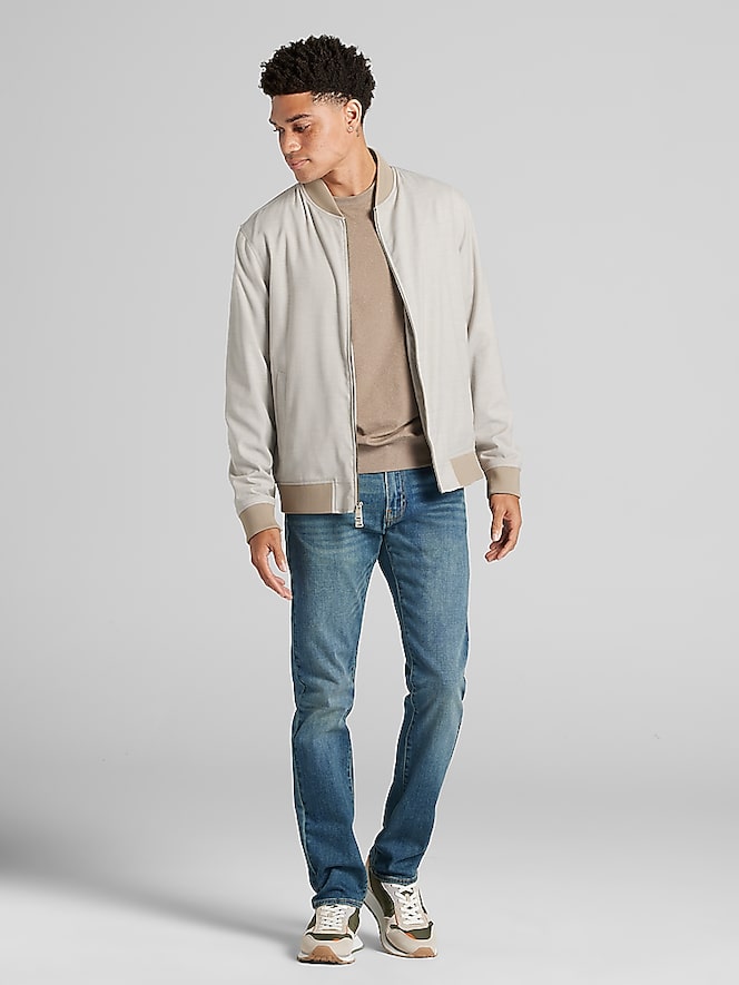 Awearness Kenneth Cole Slim Fit Melange Bomber Jacket