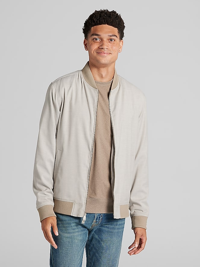 Awearness Kenneth Cole Slim Fit Melange Bomber Jacket