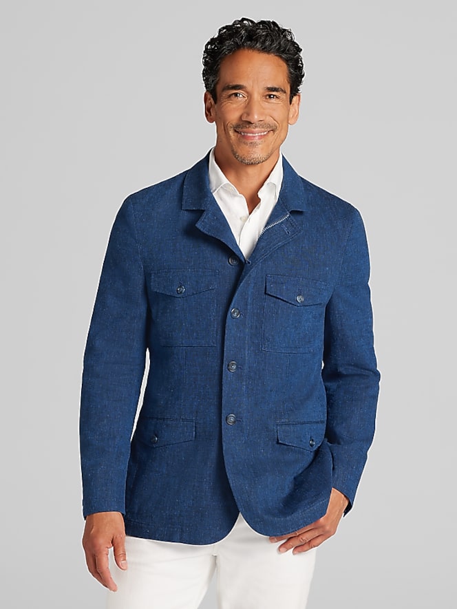 Joseph Abboud Lightweight Linen Shirt Jacket