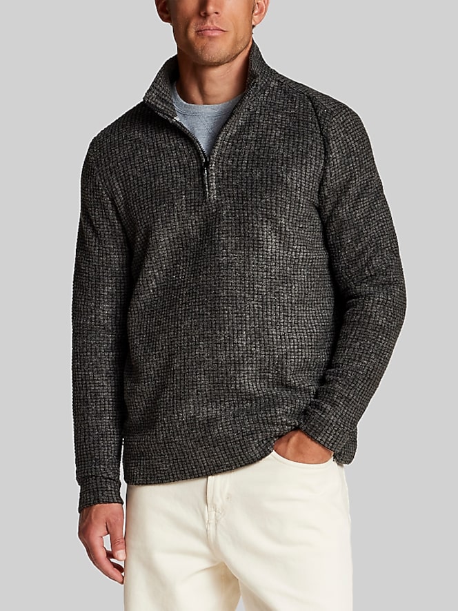 Weatherproof Vintage Regular Fit Terry Grid Fleece Quarter-Zip Fleece