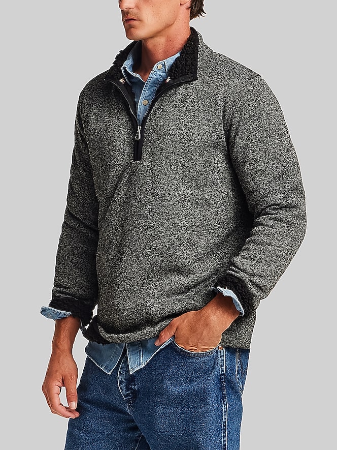 Weatherproof Vintage Regular Fit Sherpa Lined Quarter-Zip Sweater Fleece