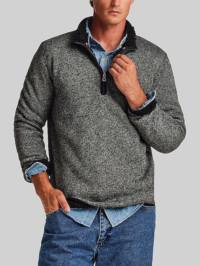 Weatherproof Vintage Regular Fit Sherpa Lined Quarter-Zip Sweater Fleece