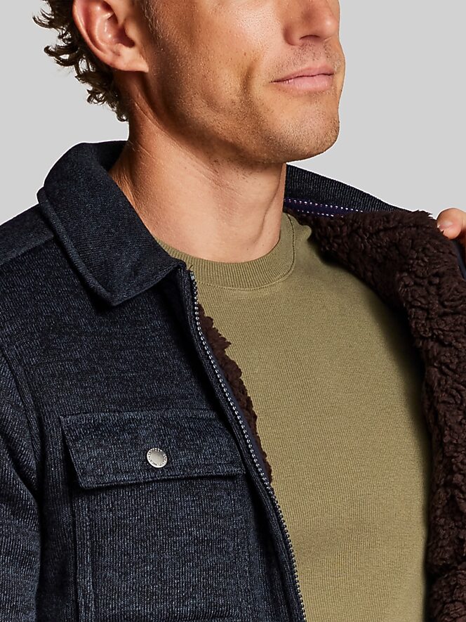 Weatherproof Vintage Faux Sherpa-Lined Sweaterfleece Shirt Jacket