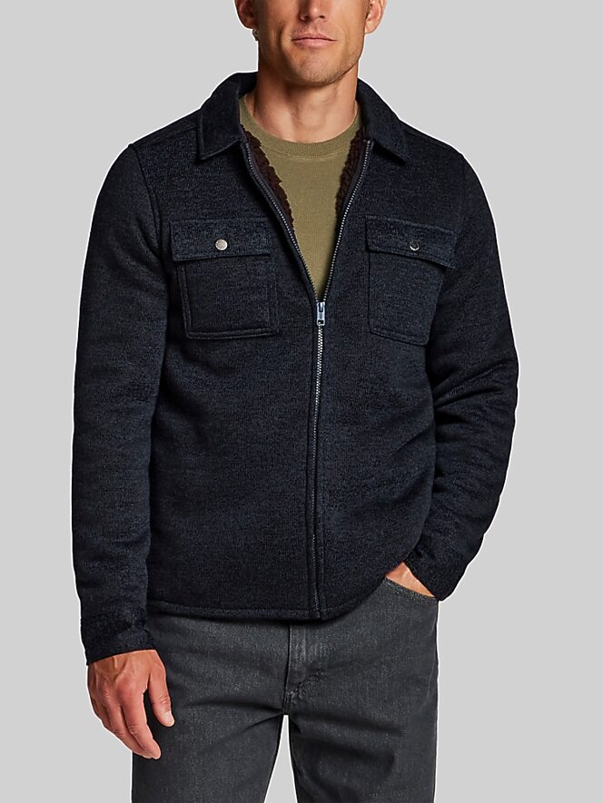 Weatherproof Vintage Faux Sherpa-Lined Sweaterfleece Shirt Jacket