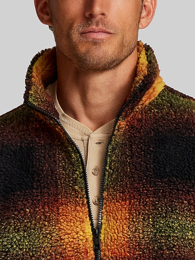 Weatherproof Vintage Regular Fit Printed Berber Fleece Full-Zip Jacket