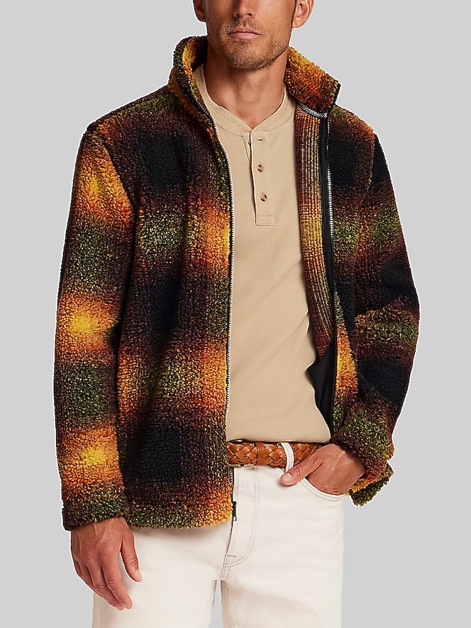 Weatherproof Vintage Regular Fit Printed Berber Fleece Full-Zip Jacket