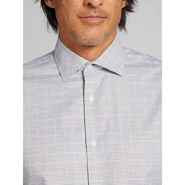 Joseph Abboud Big & Tall Men's Classic Fit Button Up Shirt Charcoal/Rust