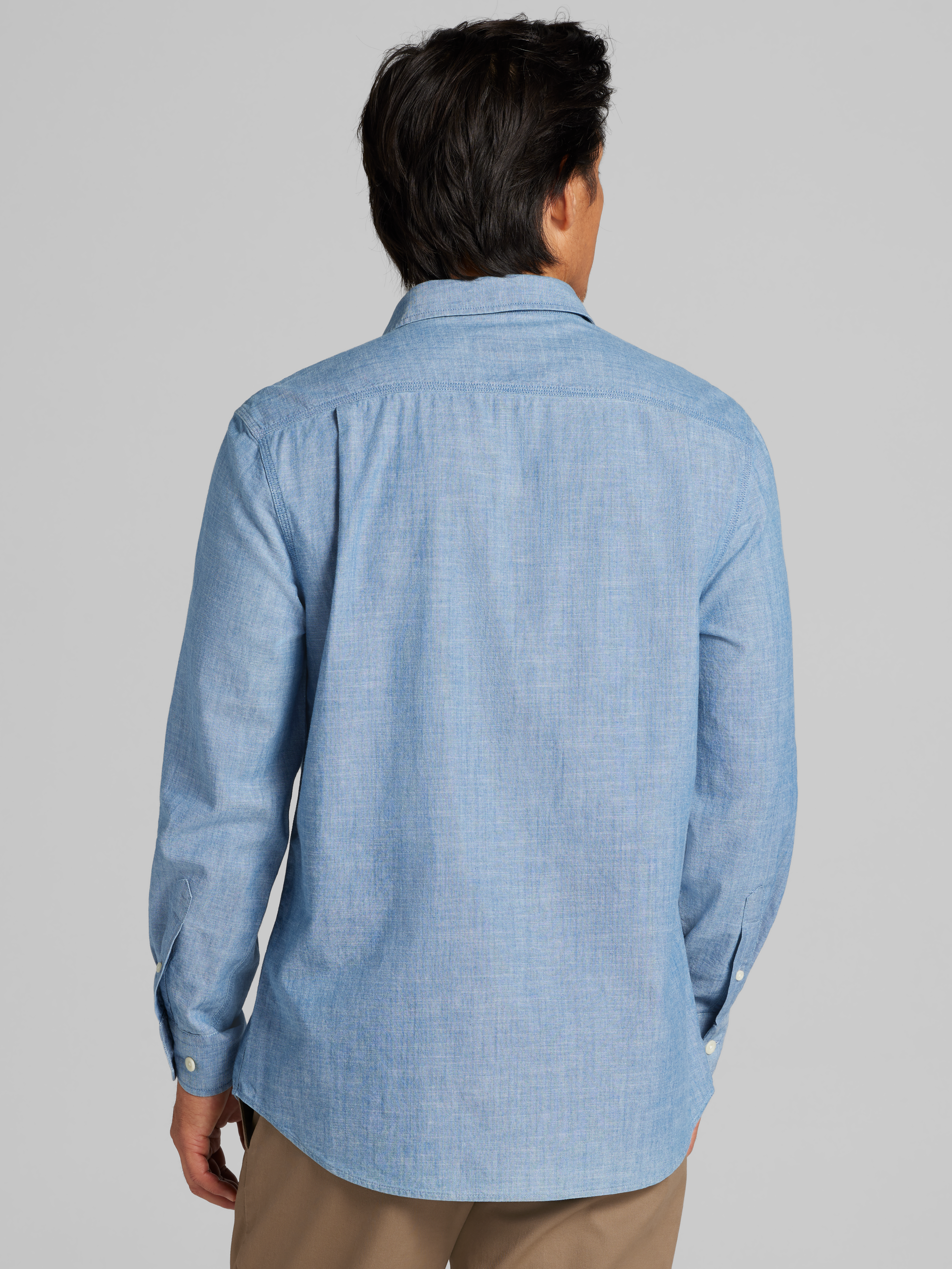 Modern Fit Chambray Button Up Shirt