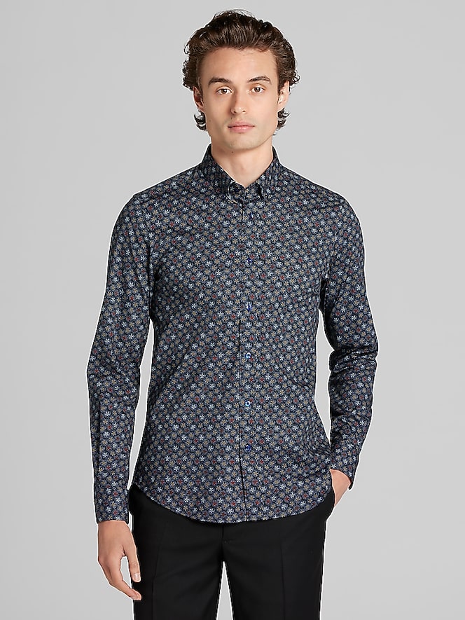 Paisley &Amp; Gray Slim Fit Woven Floral Button Up Shirt