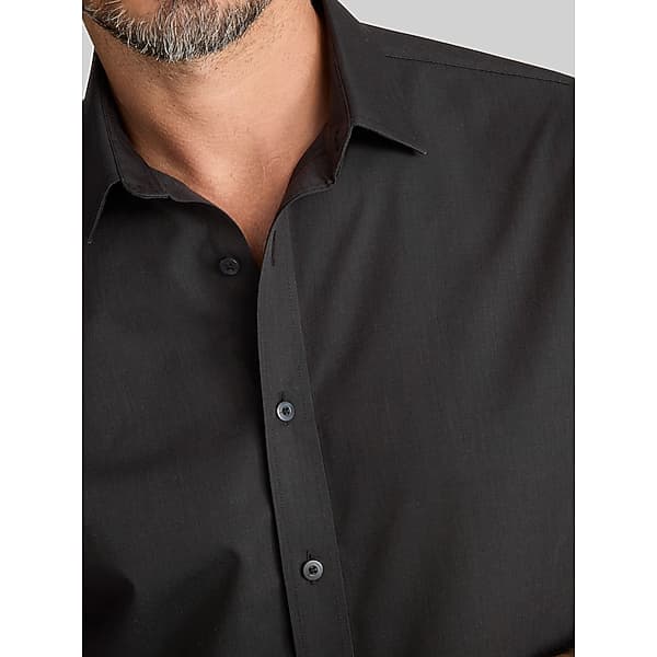 UNTUCKit Men's Slim Fit Blackstone Wrinkle-Free Button Up Shirt Black