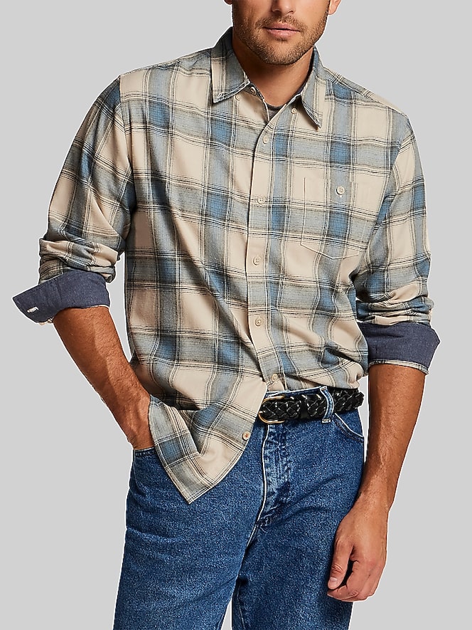 Weatherproof Vintage Regular Fit Brushed Flannel Button Up Shirt