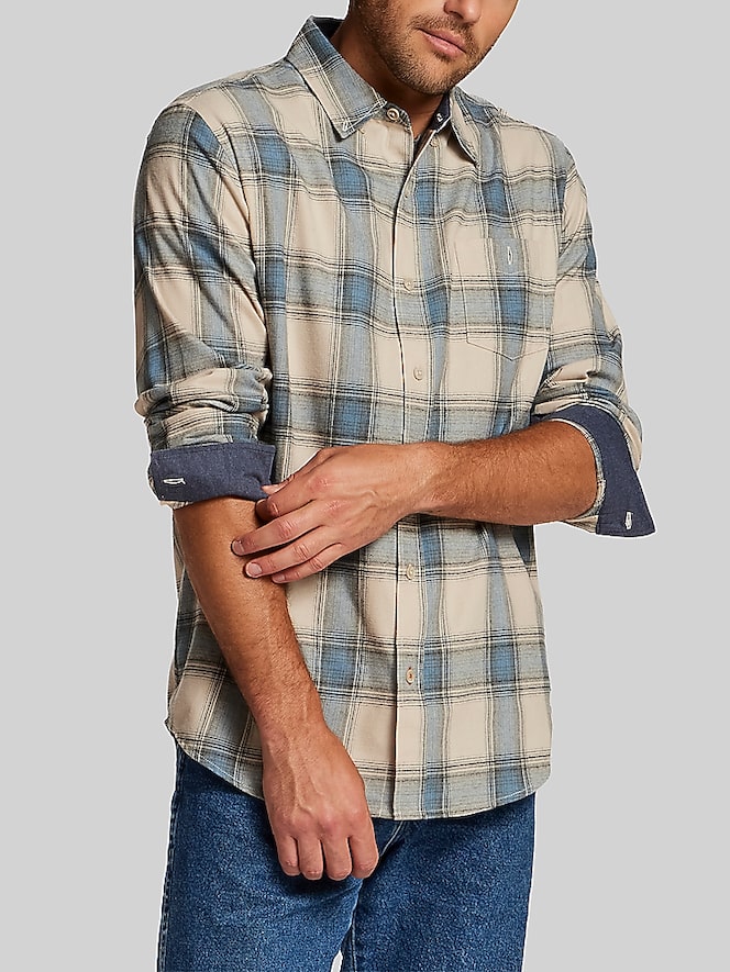 Weatherproof Vintage Regular Fit Brushed Flannel Button Up Shirt
