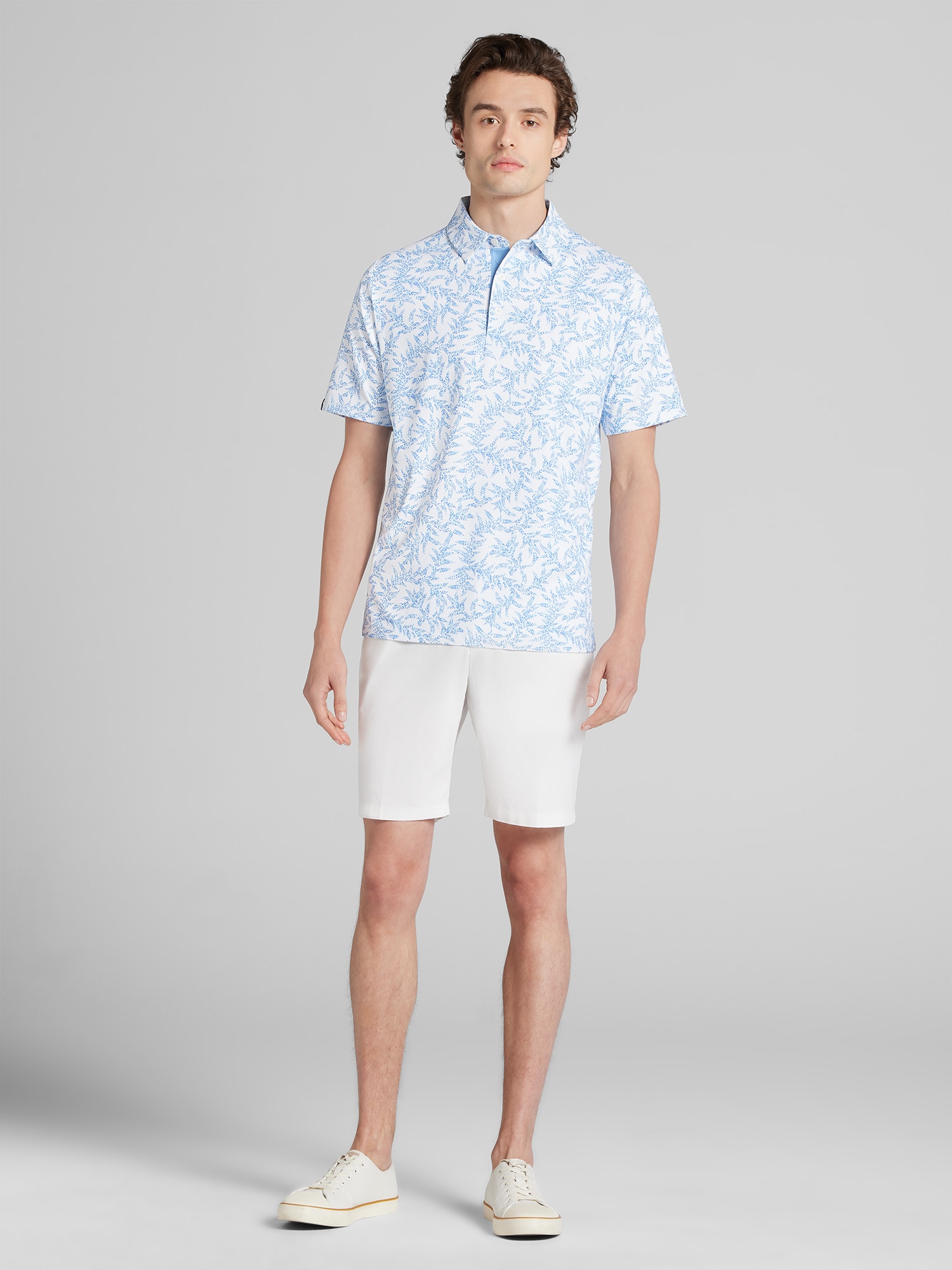 Regular Fit Leaf Pattern Golf Polo