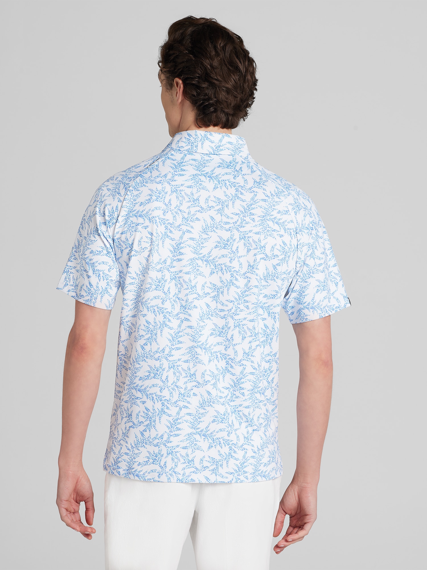 Regular Fit Leaf Pattern Golf Polo