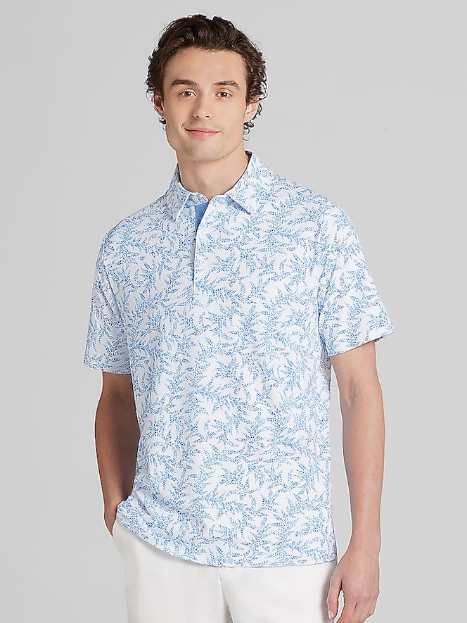 Callaway Regular Fit Leaf Pattern Golf Polo