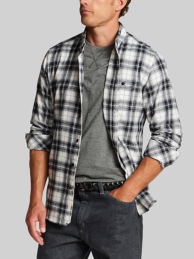 Weatherproof Vintage Regular Fit Brushed Holiday Flannel Shirt, Black White - Image 3 of 5