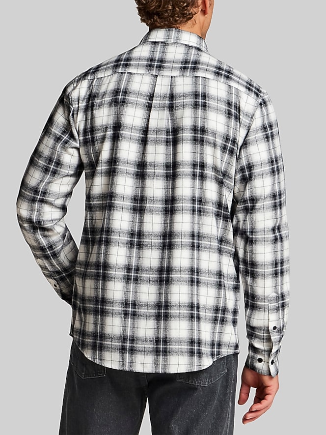 Weatherproof Vintage Regular Fit Brushed Holiday Flannel Shirt, Black White - Image 4 of 5