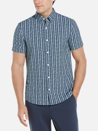 Perry Ellis Motion Slim Fit Short Sleeve Shirt | Casual Shirts| Men's ...