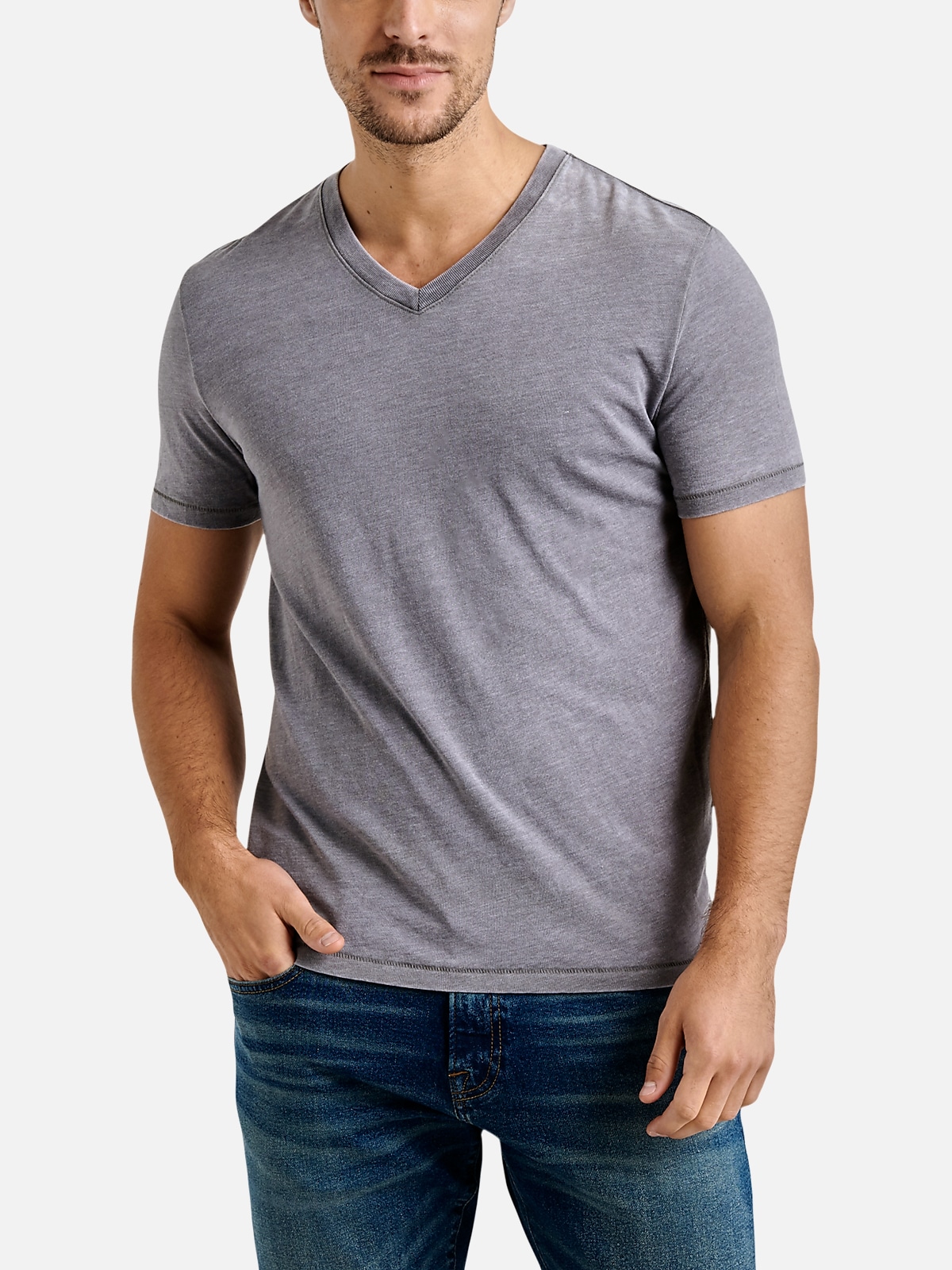 Men's Lightweight Burnout Yoga Tee Shirt - Gray