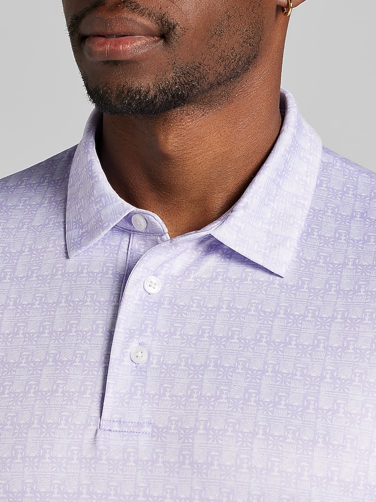 perry ellis modern fit dress shirt Perry Ellis Men's Geo Print Long Sleeve Slim Fit Shirt - Blue