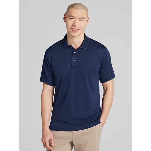 PGA TOUR Big & Tall Men's Regular Fit Airflux Mesh Golf Polo Navy - Size: 2X
