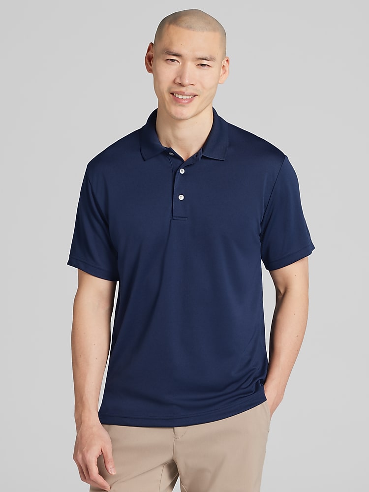 メンズウェア TFW49 25SS ATHLETE POLO NAVY L PGA TOUR Regular Fit Airflux Mesh Golf Polo, Navy - Blue | Golf
