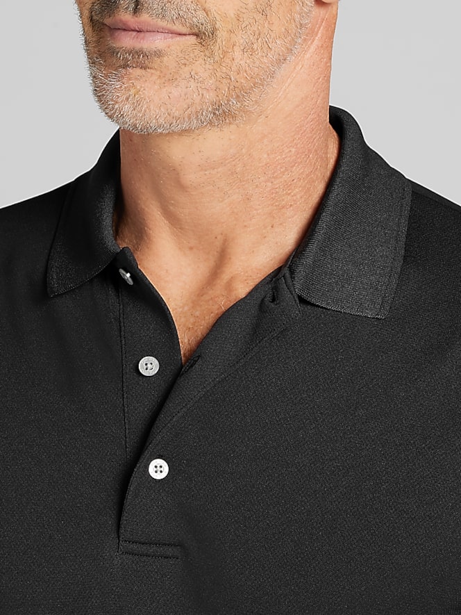 PGA TOUR Regular Fit Airflux Mesh Golf Polo, Black - Image 2 of 4