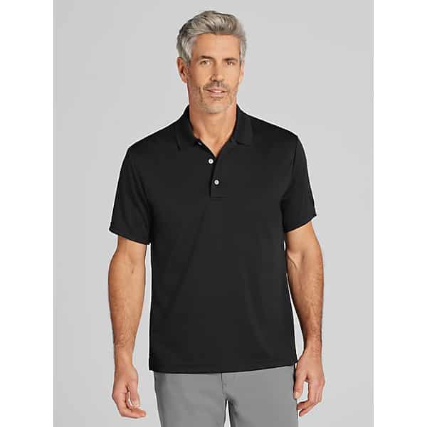 PGA TOUR Men's Regular Fit Airflux Mesh Polo Black - Size: Medium