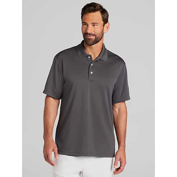 PGA TOUR Big & Tall Men's Regular Fit Airflux Mesh Golf Polo Asphalt - Size: 3XL