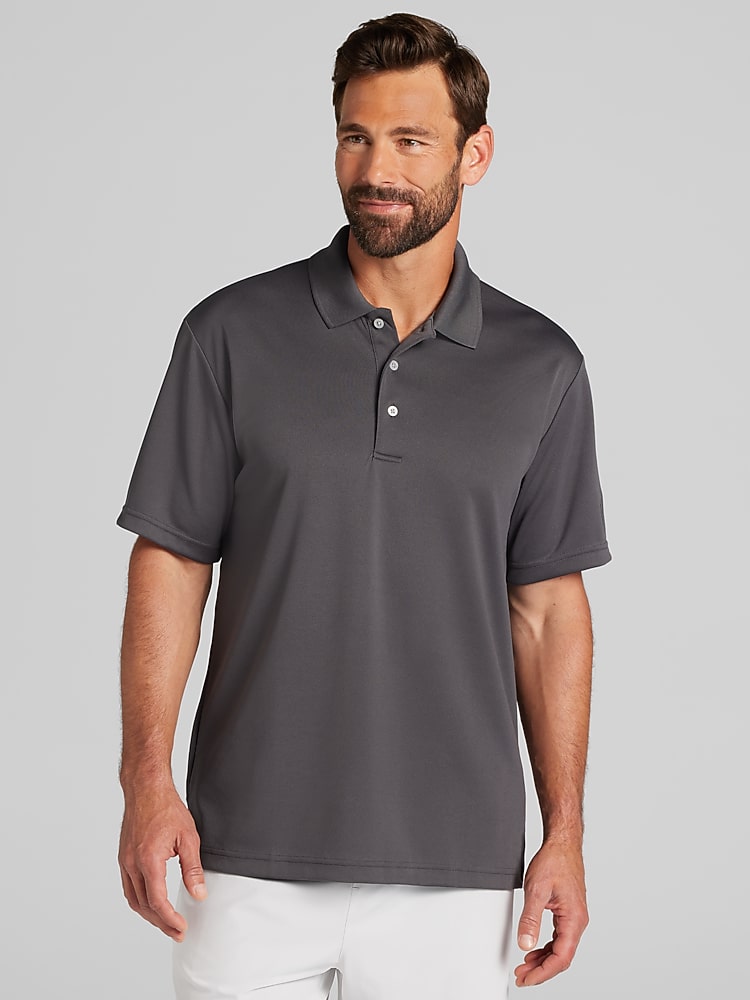 メンズウェア BRIEFING GOLF MENS MESH TAPE POLO 24SS PGA TOUR Regular Fit Airflux Mesh Golf Polo, Med Grey - Gray