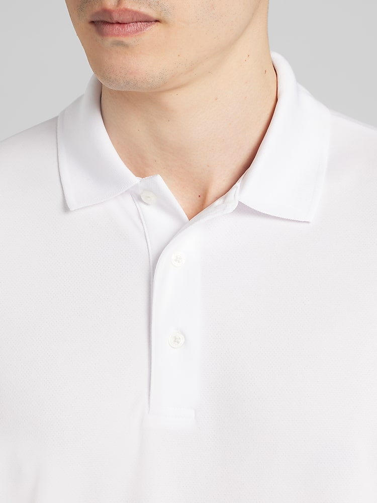 PGA TOUR Regular Fit Airflux Mesh Golf Polo, Bright White | Golf