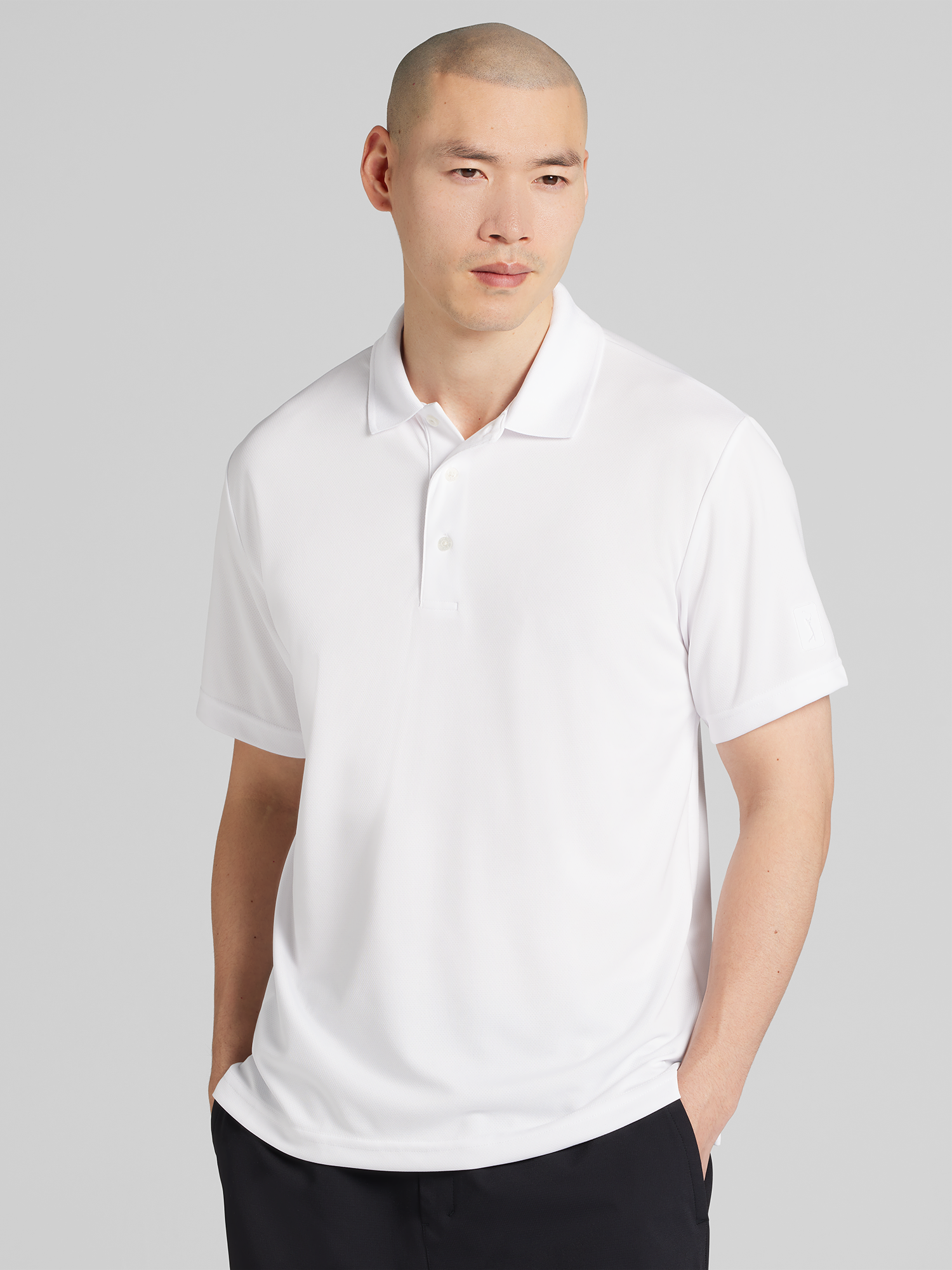 PGA TOUR Regular Fit Airflux Mesh Polo, White - Size: L | Golf