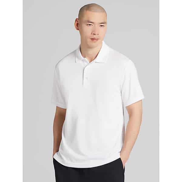 PGA TOUR Men's Regular Fit Airflux Mesh Golf Polo Bright White - Size: XL