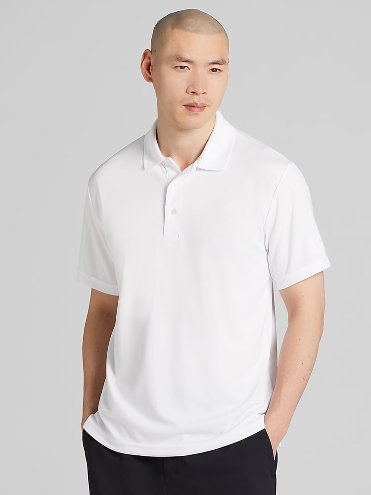 PGA TOUR Regular Fit Airflux Mesh Polo, White - Size: L | Golf
