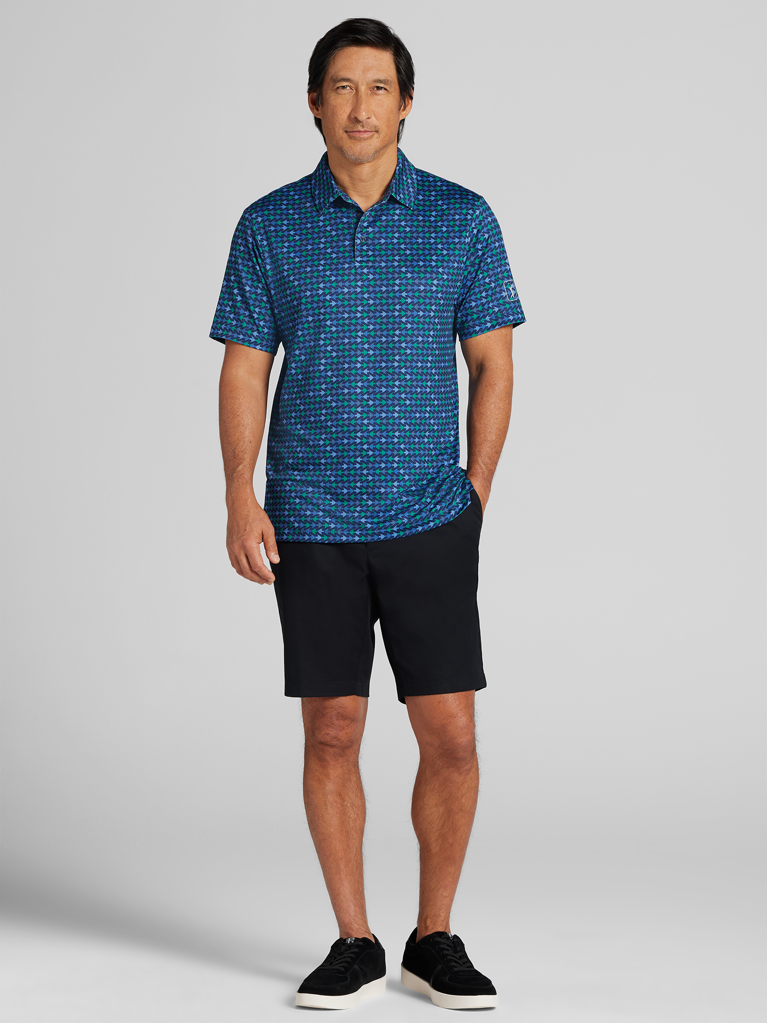 Regular Fit All Over Novelty Print Short Sleeve Golf Polo