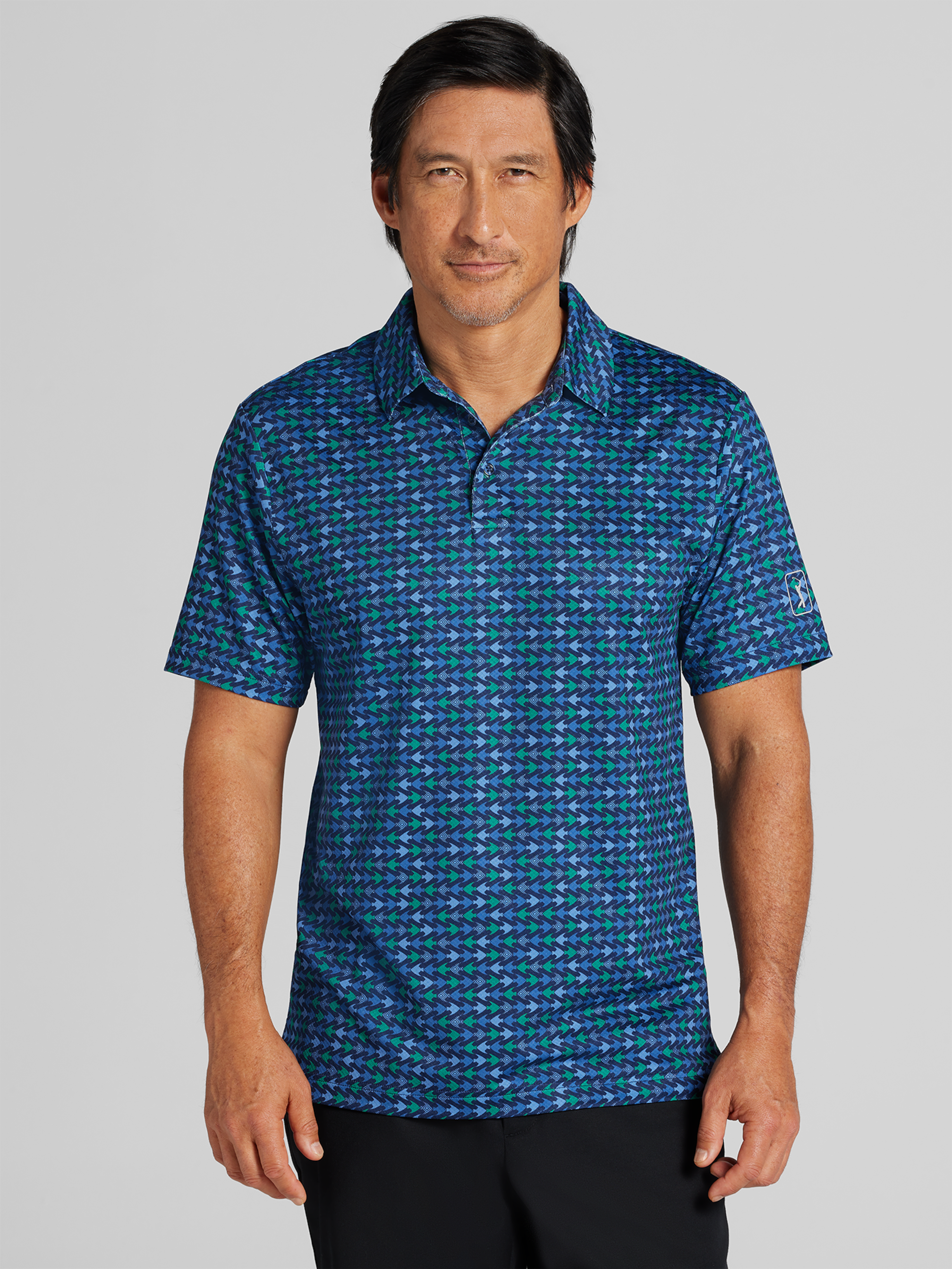 Regular Fit All Over Novelty Print Short Sleeve Golf Polo