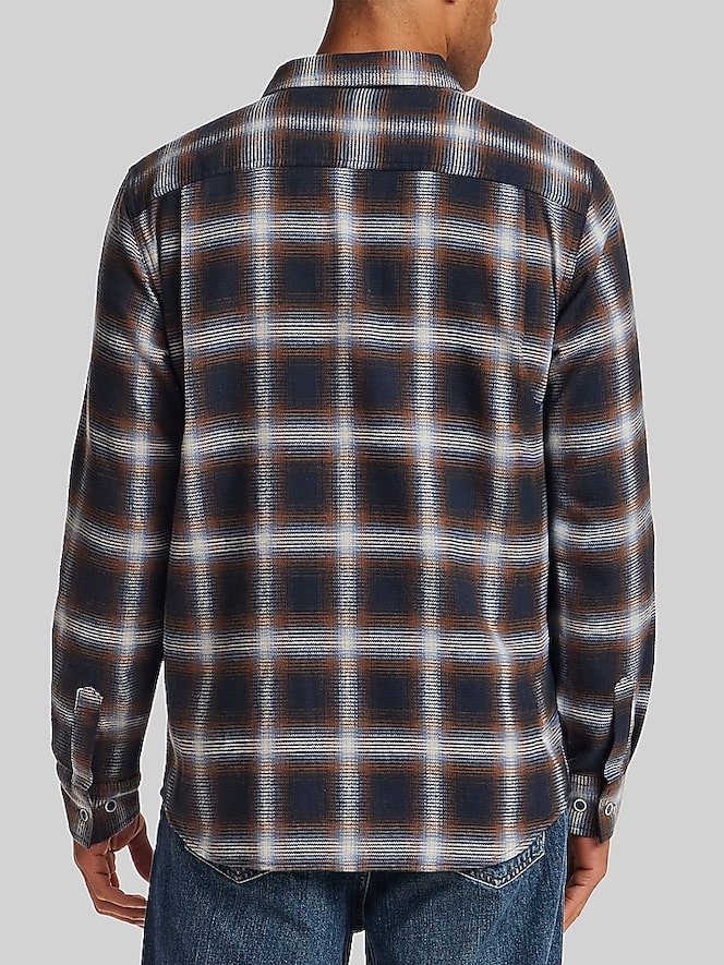 Weatherproof Vintage Regular Fit Waffle-Texture Flannel Button Up Shirt
