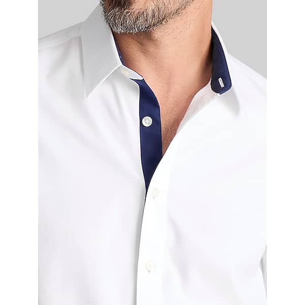 Untuckit Men's Slim Fit Los Cases Wrinkle-Free Button Up Shirt White