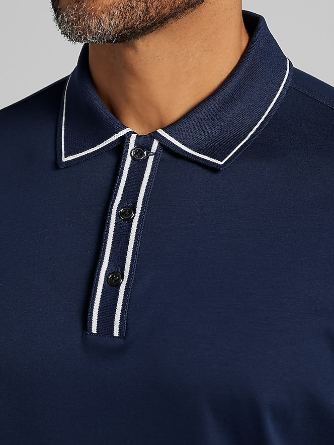 Joseph Abboud Modern Fit Interlock Tipped Polo