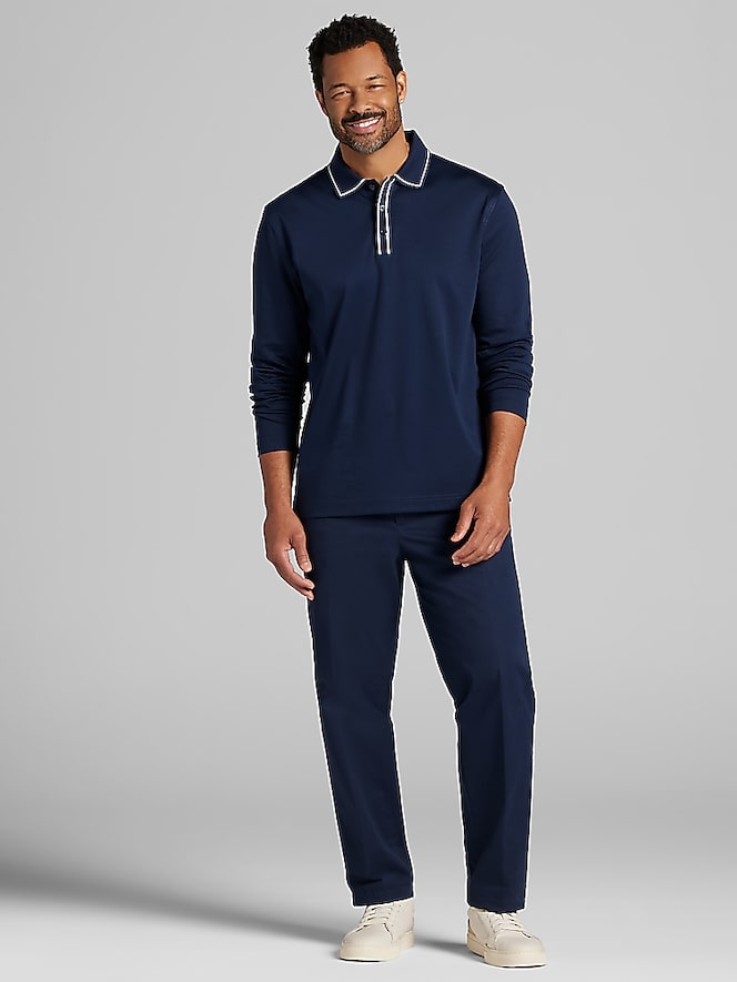 Joseph Abboud Modern Fit Interlock Tipped Polo