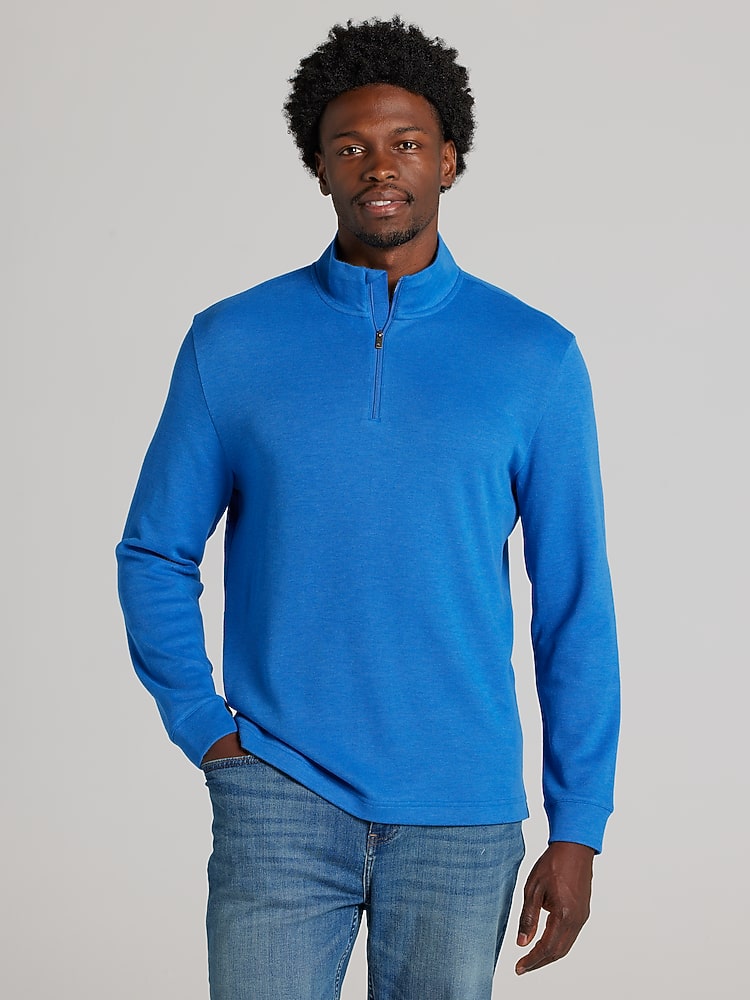 Joseph Abboud Quarter Zip Pullover, Deja Vu Blue Heather | Quarter