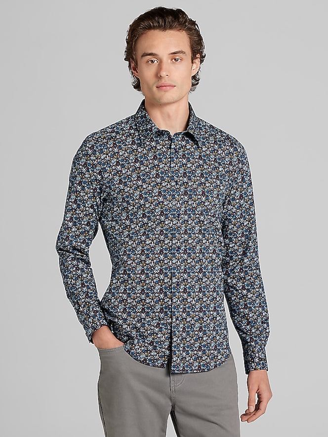Paisley &Amp; Gray Slim Fit Woven Floral Button Up Shirt