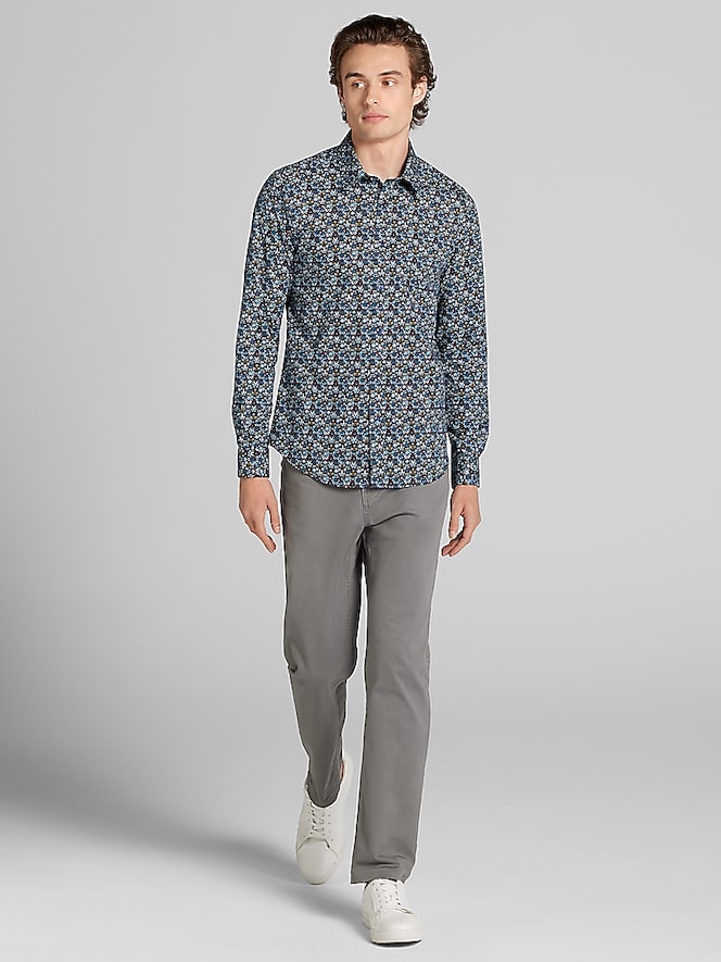 Paisley &Amp; Gray Slim Fit Woven Floral Button Up Shirt