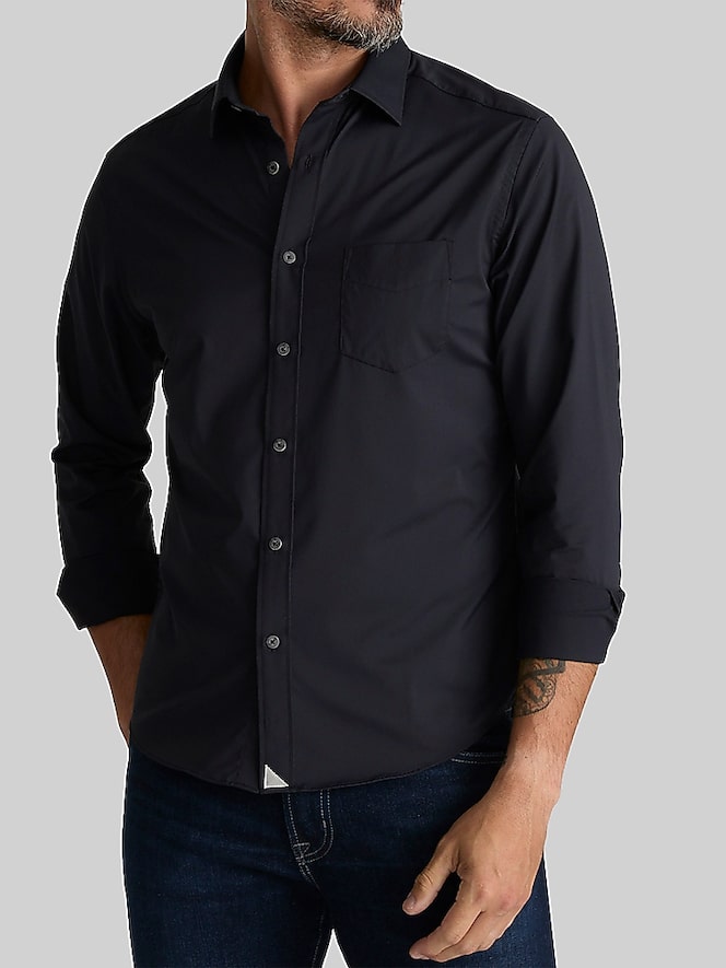 UNTUCKit Slim Fit Gironde Wrinkle-Free Performance Button Up Shirt, Black - Image 2 of 2