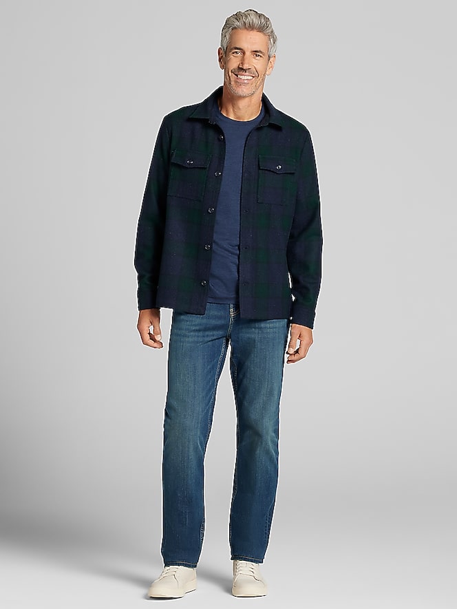 Joseph Abboud Modern Fit Plaid Flannel Overshirt